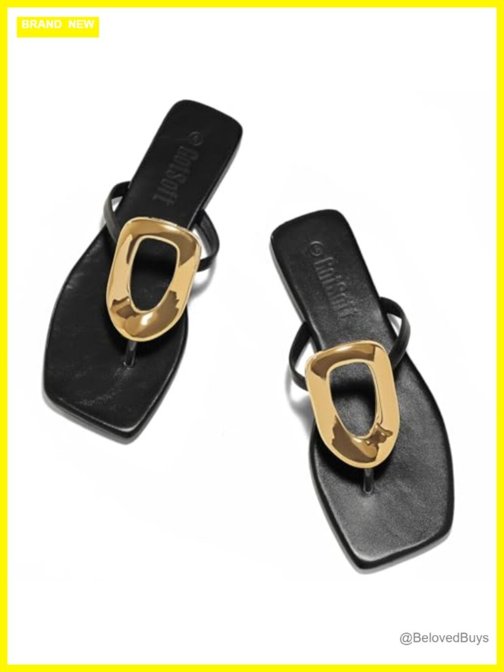 Women's Square Toe Flat Sandals Faux Leather Slip On Mules